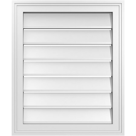 Ekena Millwork Vertical Surface Mount PVC Gable Vent: Functional, w/ 2"W x 1-1/2"P Brickmould Frame, 20"W x 24"H GVPVE20X2402SF
